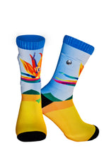 Load image into Gallery viewer, Bird of Paradise Crew Length Socks with Pocket
