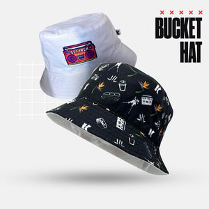 Monday Wear Reversible Bucket Hat - White LIL and Scorch Radio