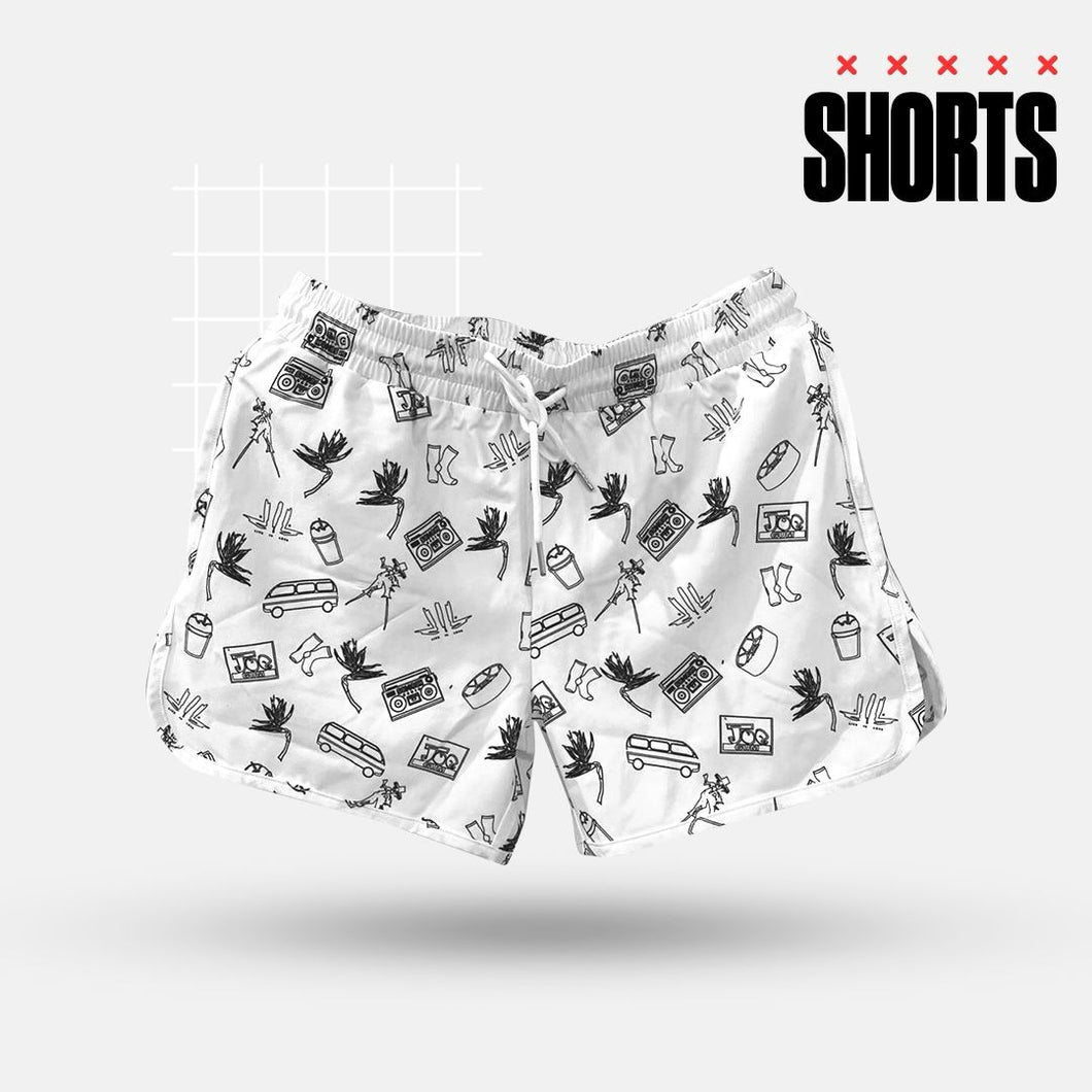 Monday Wear Shorts - White Scorch Radio x LIL designed by Ktreadz