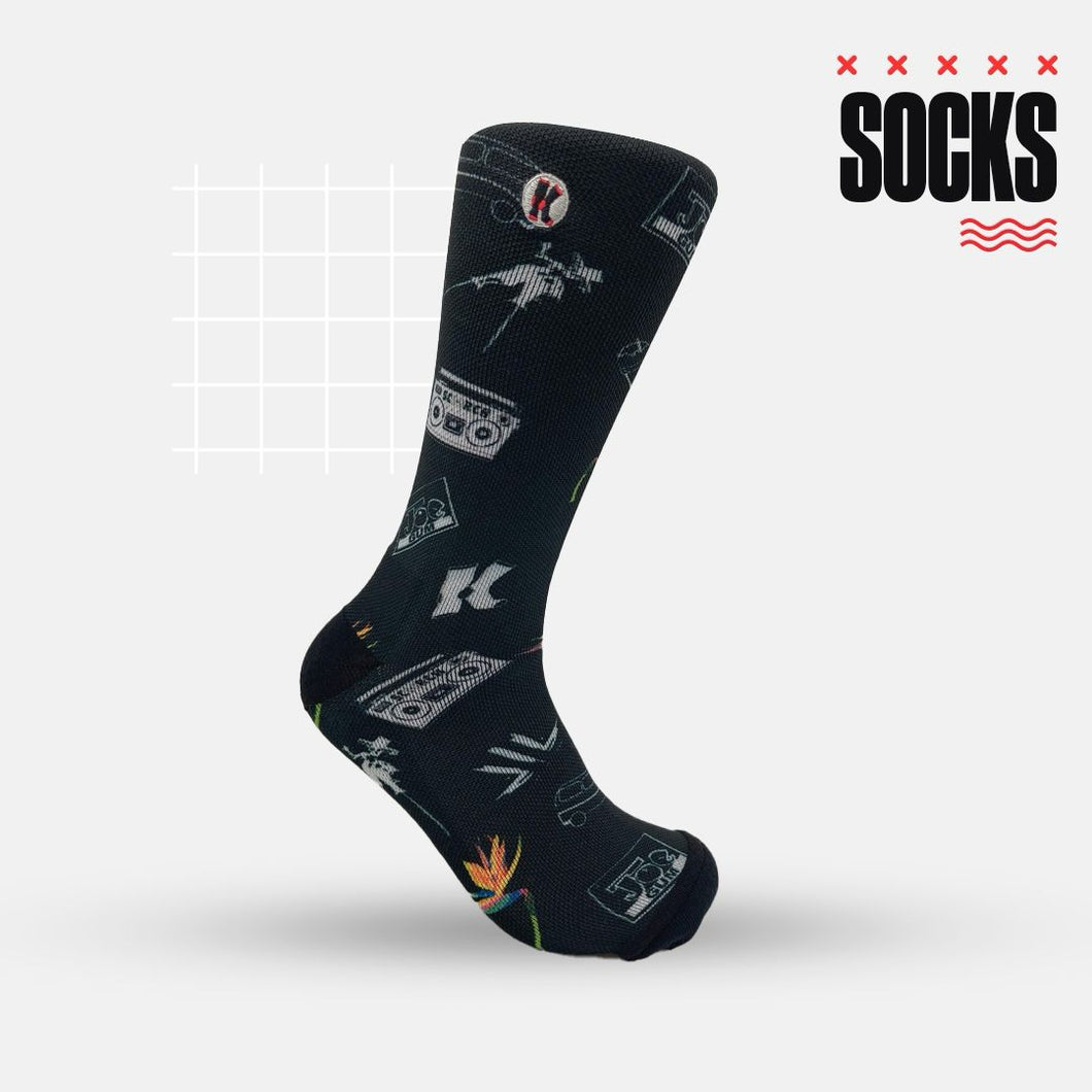 Monday Wear Socks - Black Scorch Radio x LIL designed by Ktreadz
